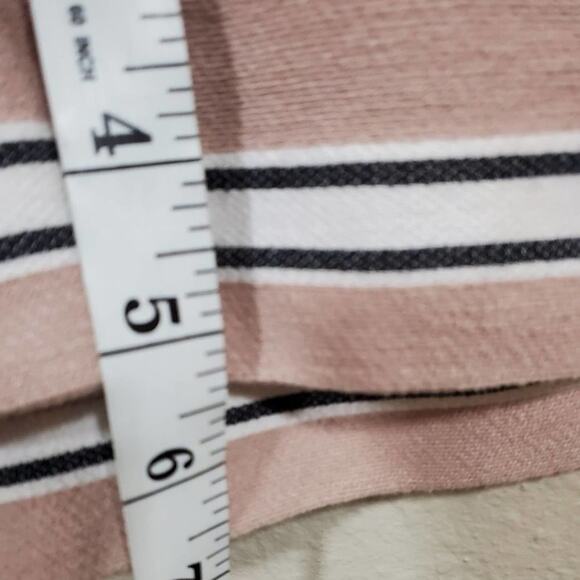 Loft blush pink, black, & white striped jacquard cotton 4" shorts size 6 - Picture 5 of 7